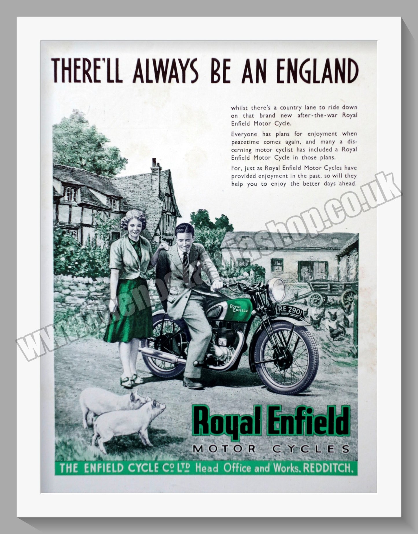 Royal Enfield Motorcycles. There'll Always Be An England. Original Advert 1941 (ref AD57074)