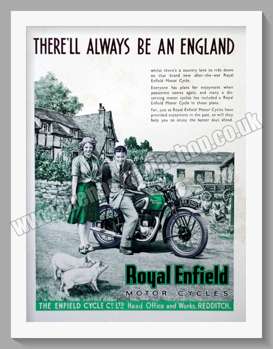 Royal Enfield Motorcycles. There'll Always Be An England. Original Advert 1941 (ref AD57074)
