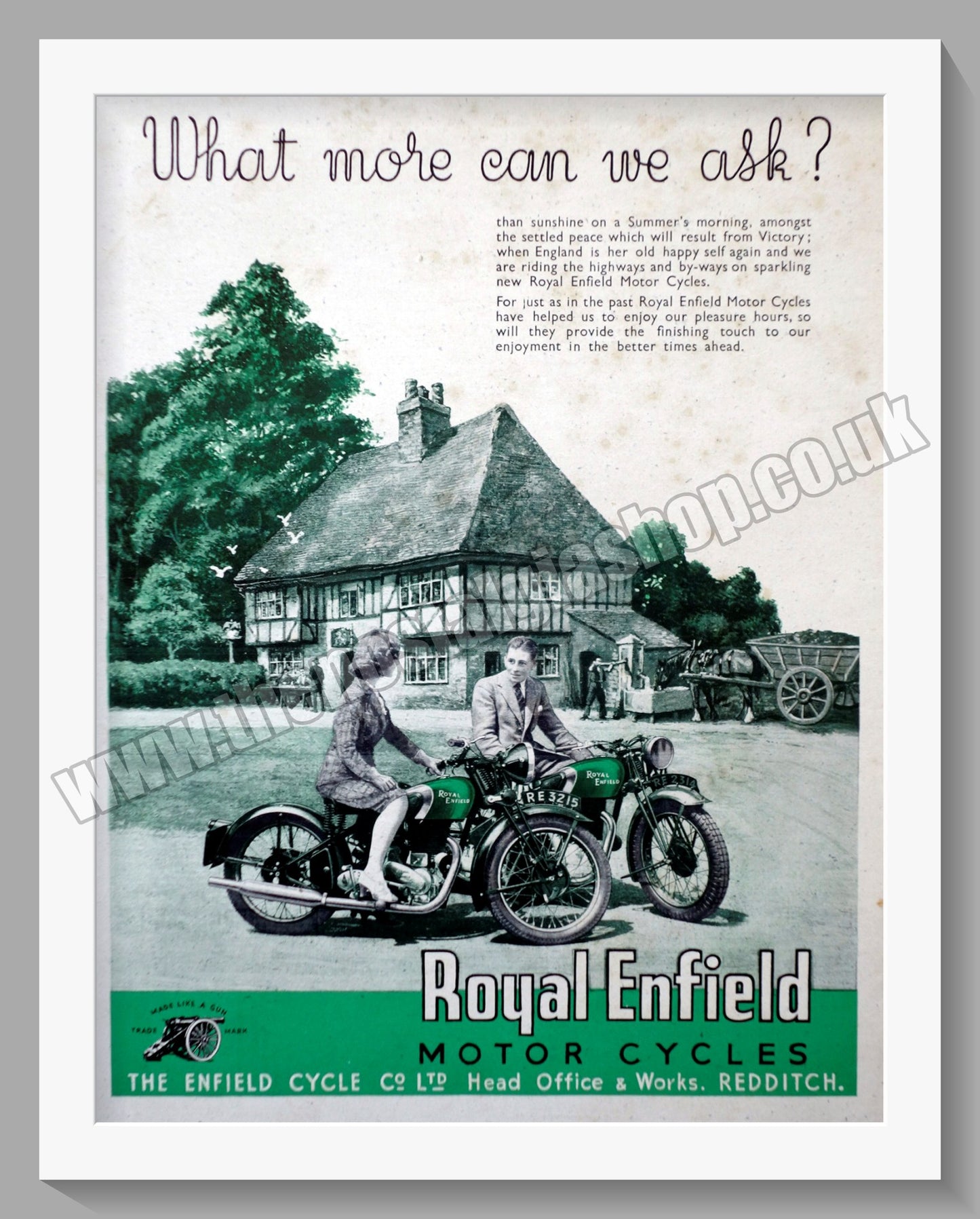 Royal Enfield Motorcycles. What More Can We Ask? Original Advert 1941 (ref AD57076)