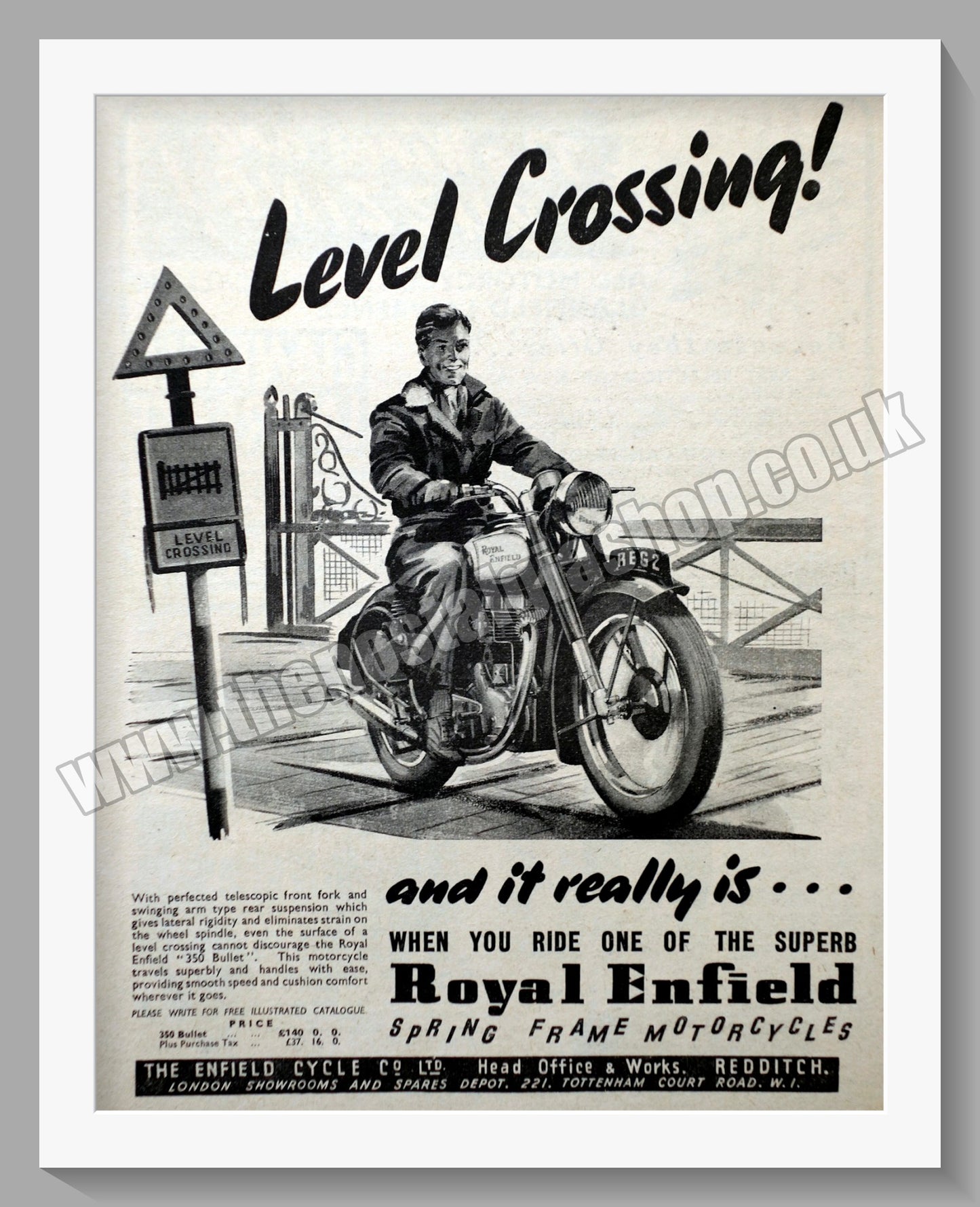 Royal Enfield Motorcycles Spring Frames. Original Advert 1950 (ref AD57156)