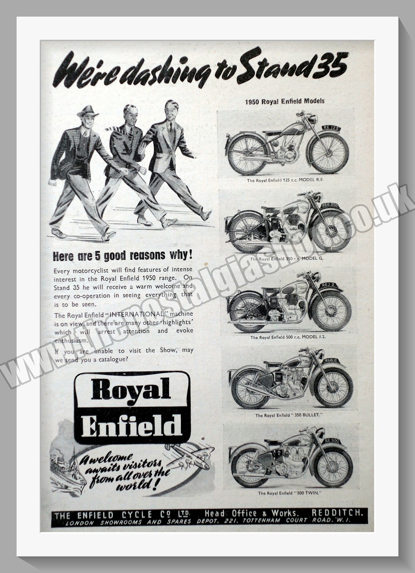 Royal Enfield Motorcycles. Original Advert 1949 (ref AD57160)