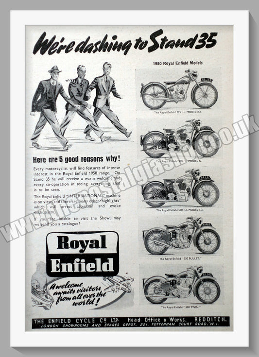 Royal Enfield Motorcycles. Original Advert 1949 (ref AD57160)