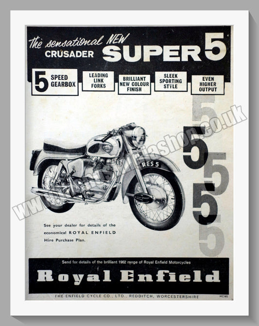Royal Enfield Crusader Motorcycle. Original Advert 1961 (ref AD57167)