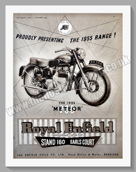 Royal Enfield Meteor 700 Motorcycle. Original Advert 1954 (ref AD57182)