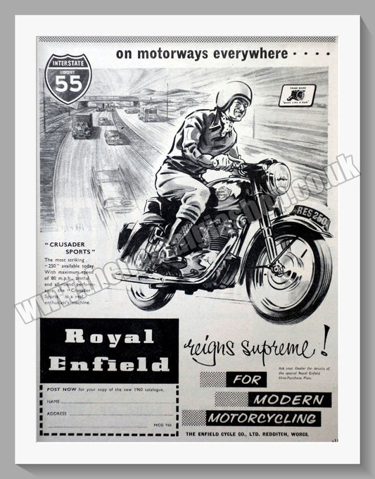 Royal Enfield 250cc Crusader Sports Motorcycle. Original Advert 1960 (ref AD57368)