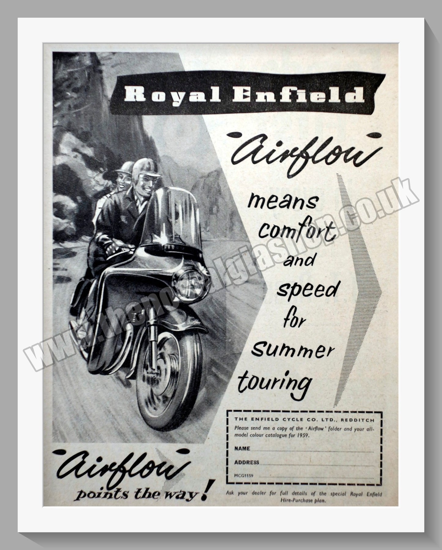 Royal Enfield Airflow Motorcycle. Original Advert 1959 (ref AD57468)