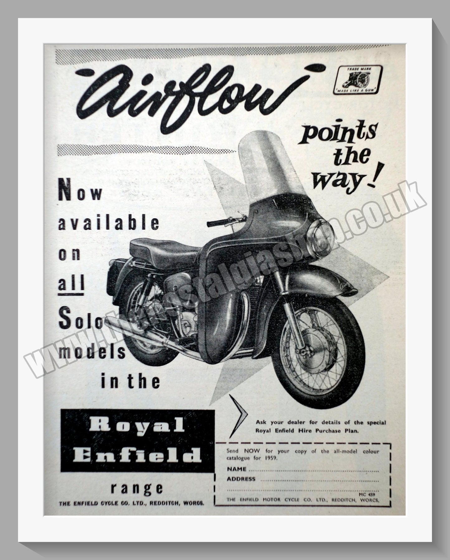 Royal Enfield Airflow Motorcycle. Original Advert 1959 (ref AD57472)