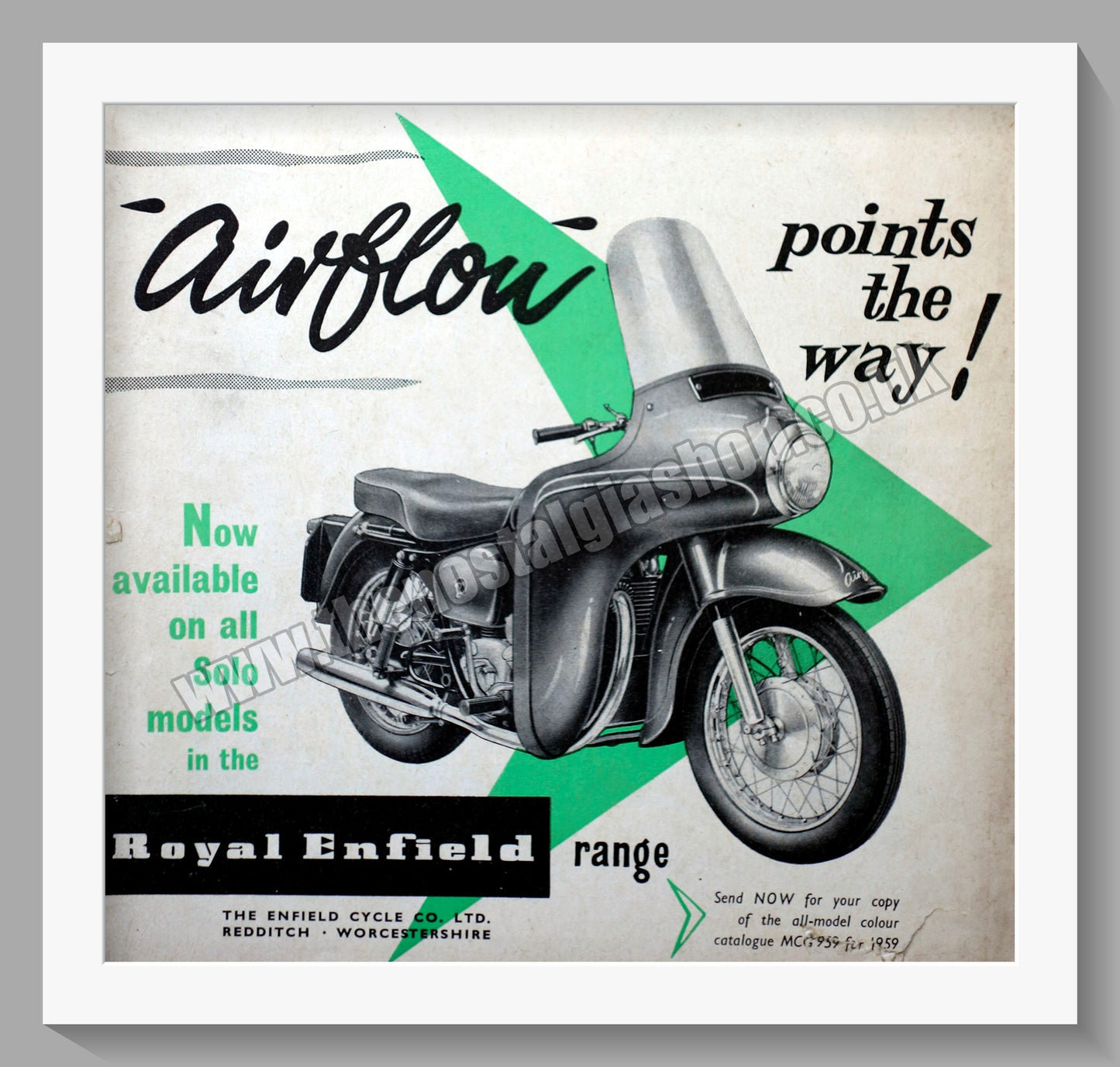 Royal Enfield Airflow Motorcycle. Original Advert 1959 (ref AD57474)