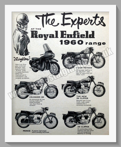 Royal Enfield Motorcycle Range. Original Double Advert 1959 (ref AD57488)