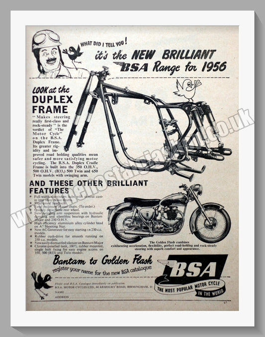 BSA Motorcycle Frame Work. Original Advert 1955 (ref AD57146)