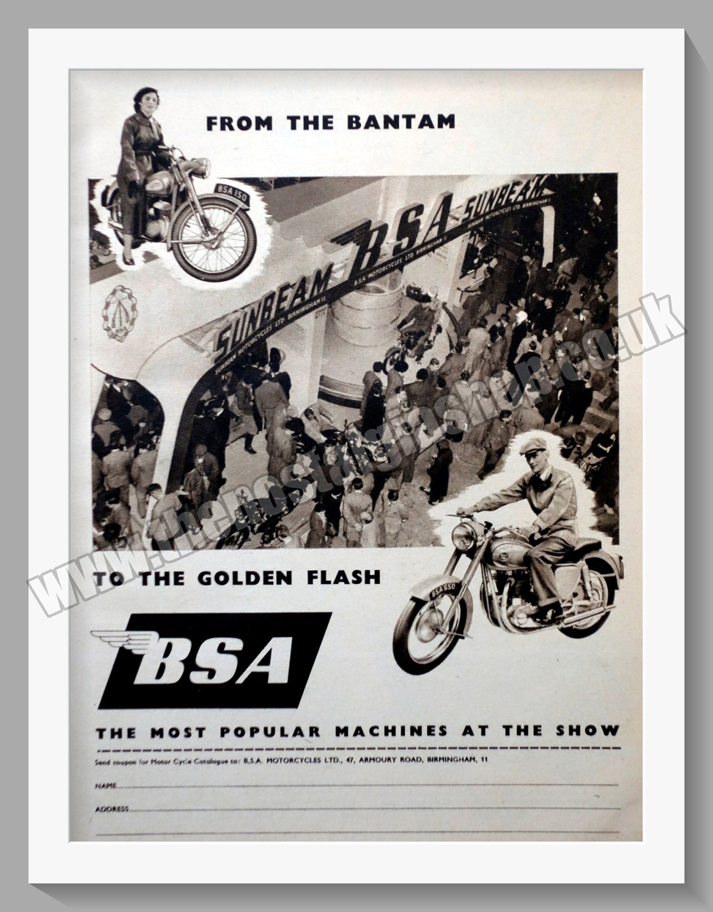 BSA Sunbeam Show. Original Advert 1953 (ref AD57207)