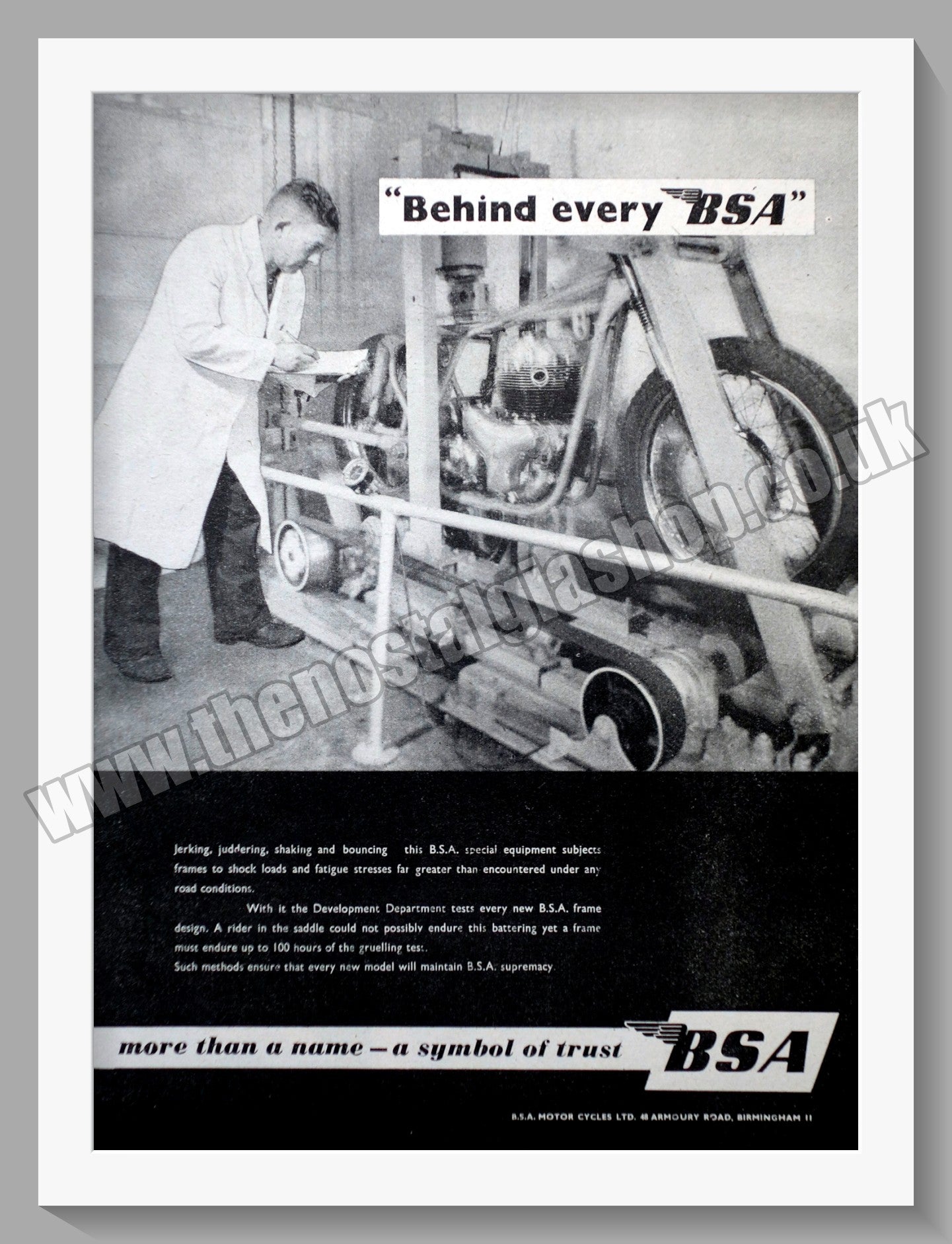 BSA Motorcycle. Original Advert 1960 (ref AD57209)