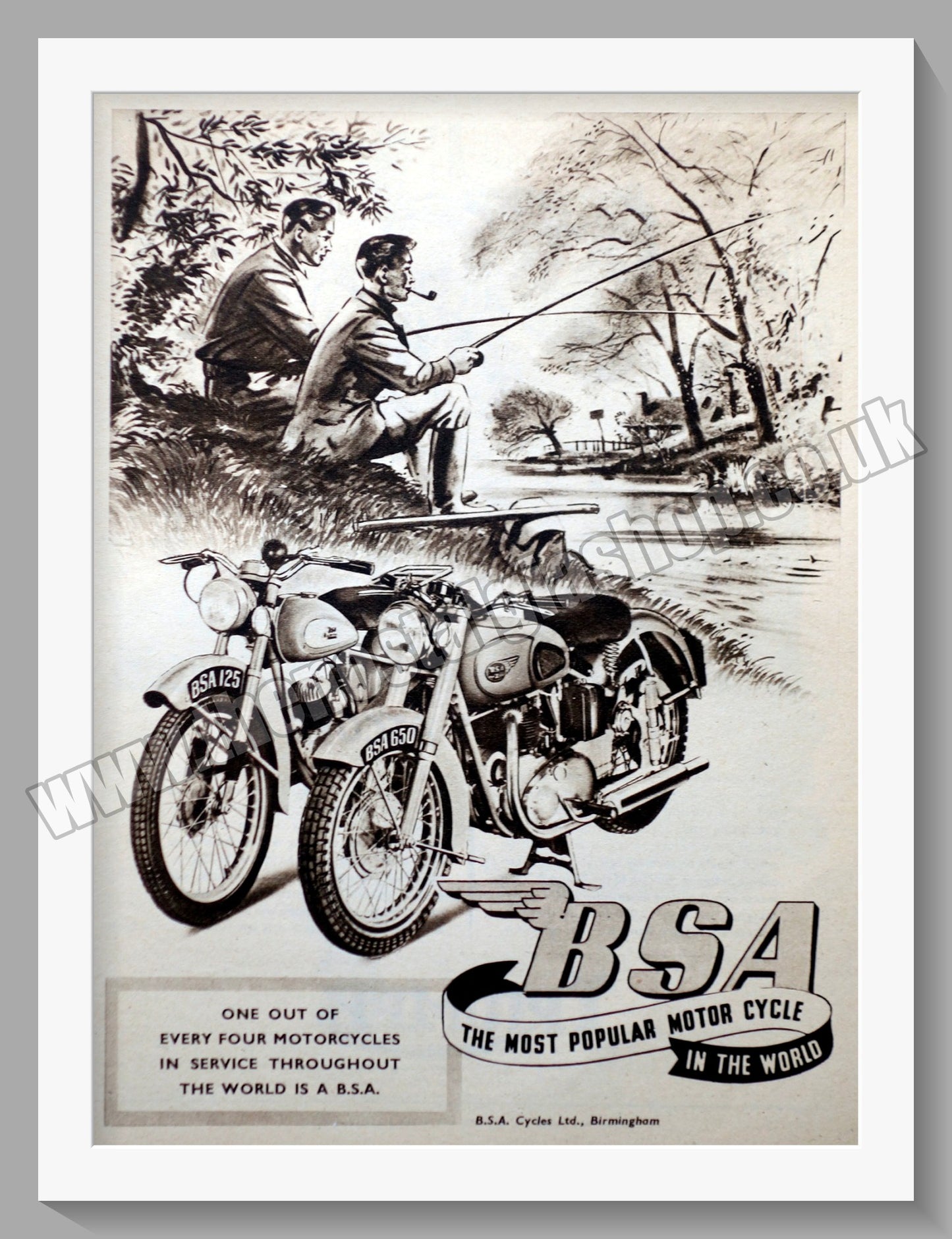 BSA 125 & 650 Motorcycle. Original Advert 1952 (ref AD57242)