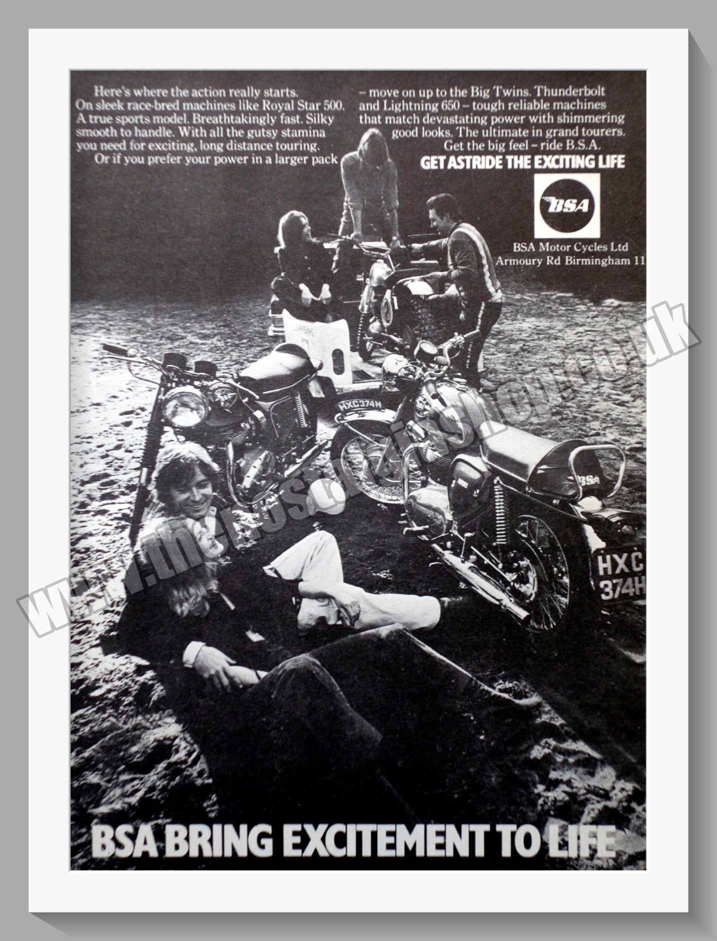 BSA Motorcycle. Original Advert 1970 (ref AD57247)