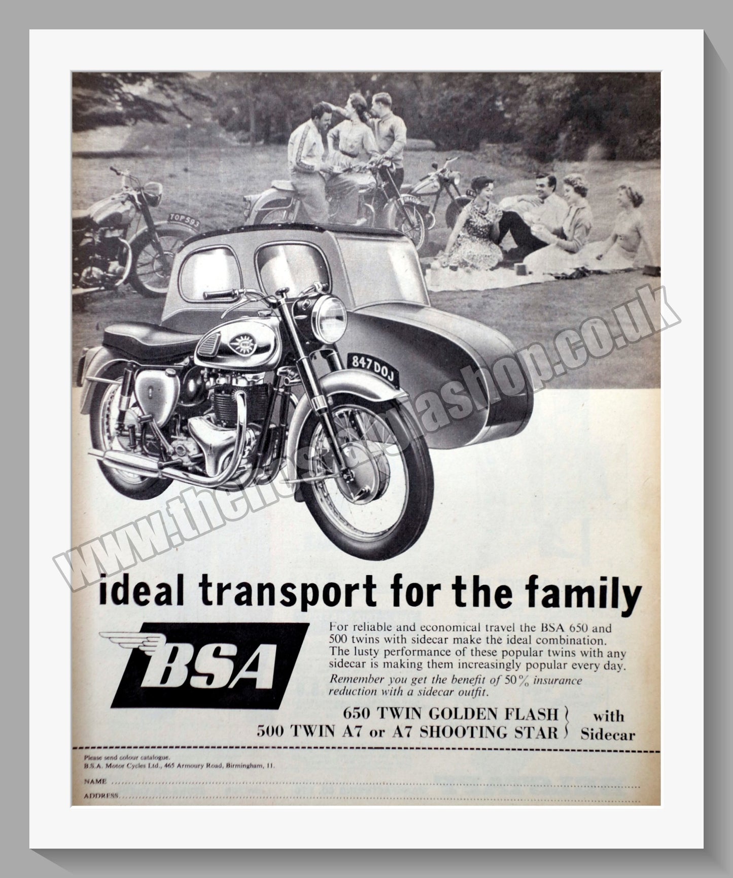 BSA Motorcycle. Original Advert 1961 (ref AD57254)