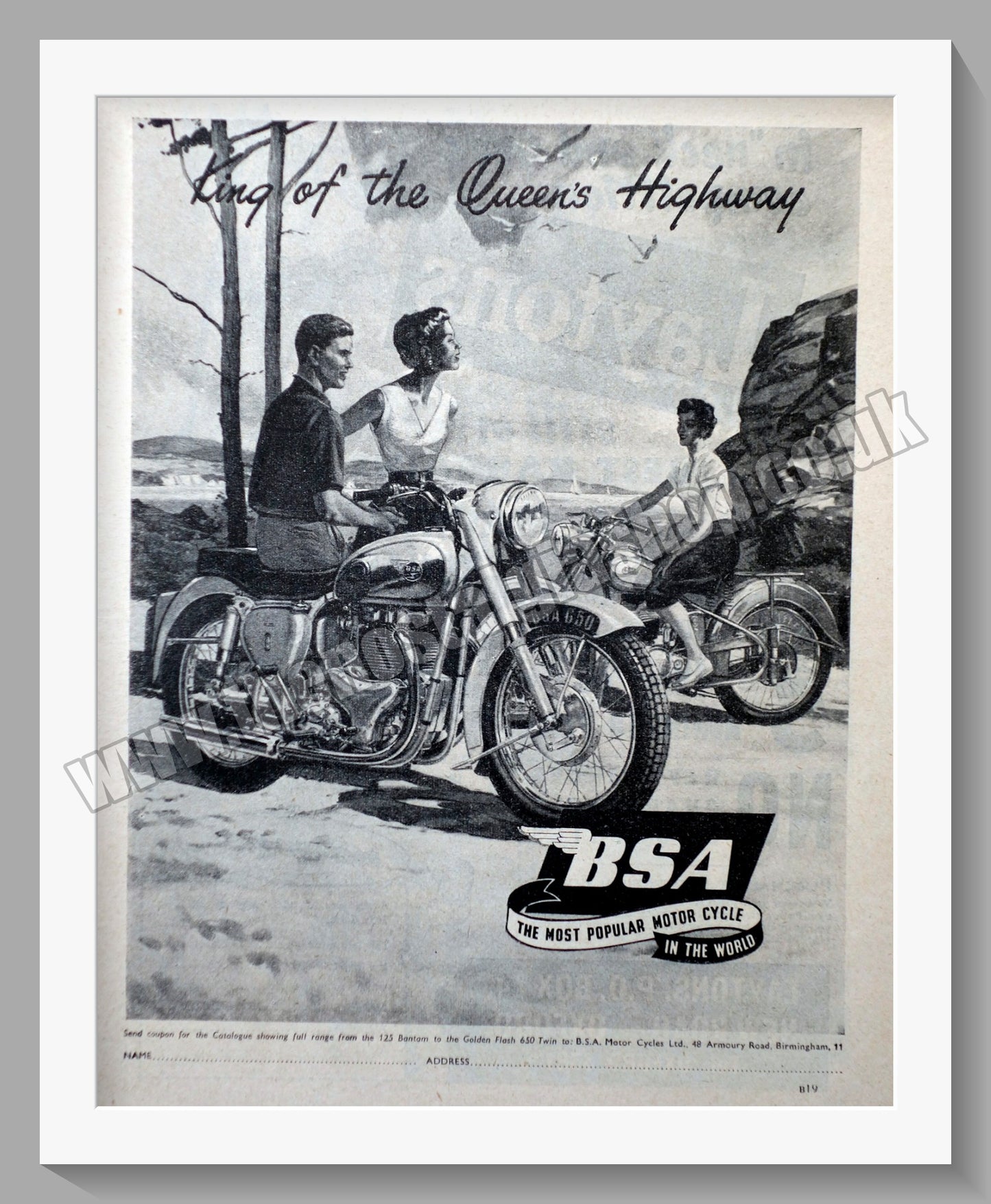 BSA Motorcycles. Original Advert 1955 (ref AD57280)