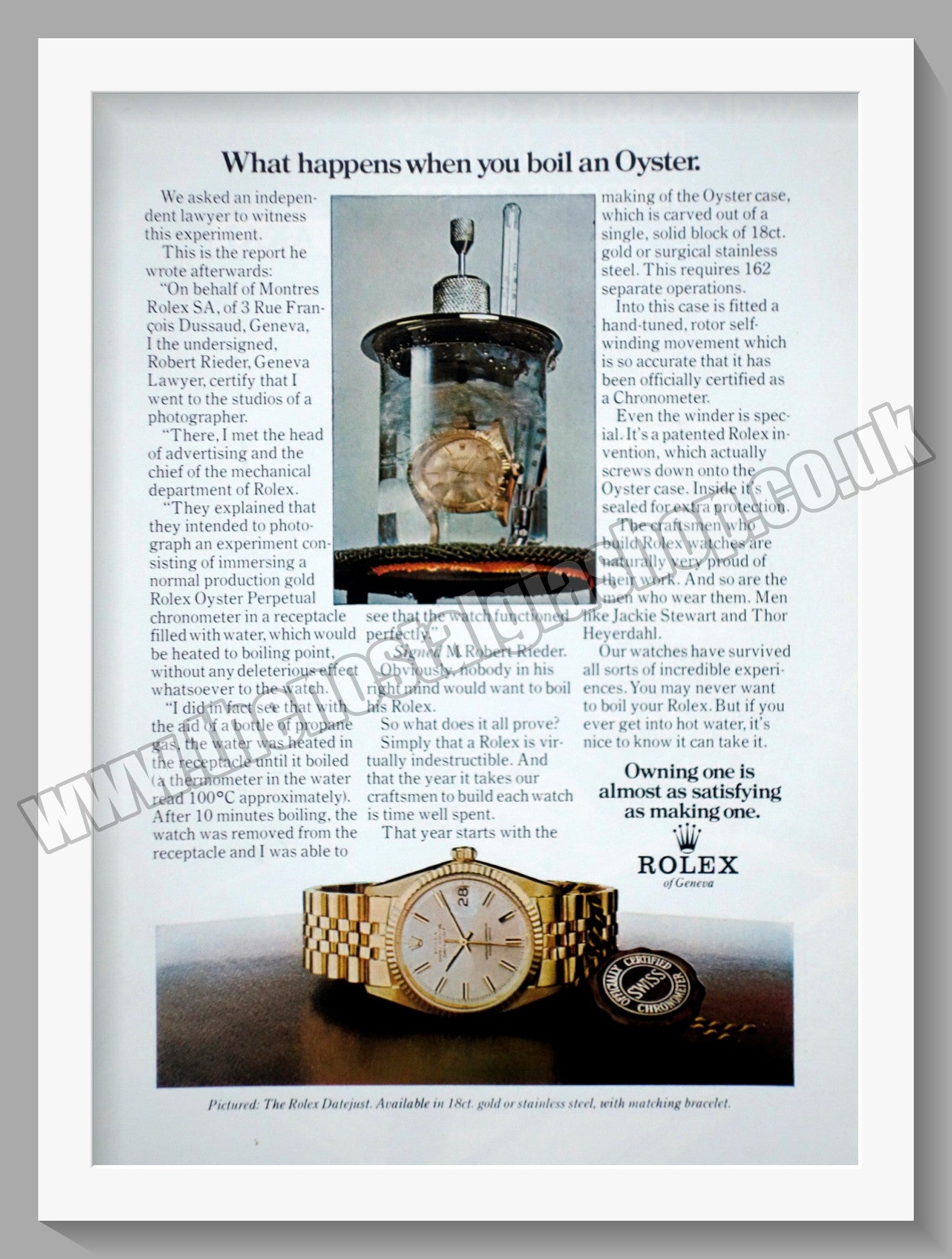 Rolex Chronometer. Datejust. Original Advert 1973 (ref AD57224)