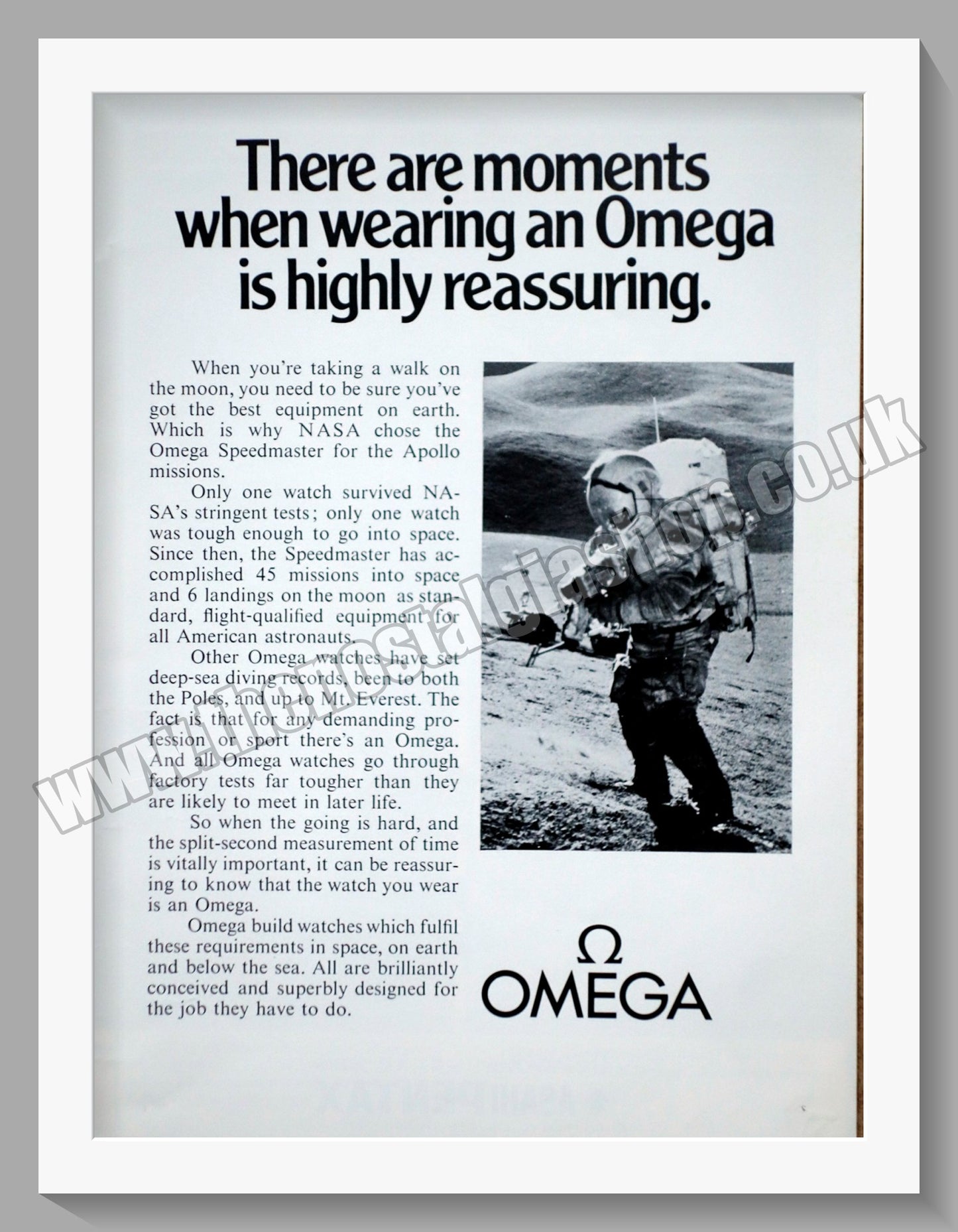 Omega Speedmaster Watches On The Moon. Original Double Advert 1973 (ref AD57232)