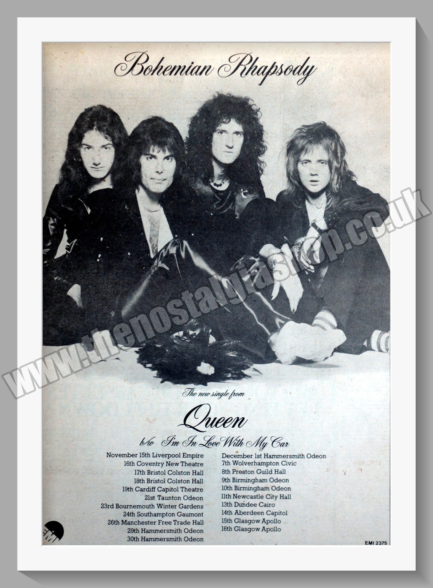 Queen Bohemian Rhapsody. Original Advert 1975 (ref AD14593)