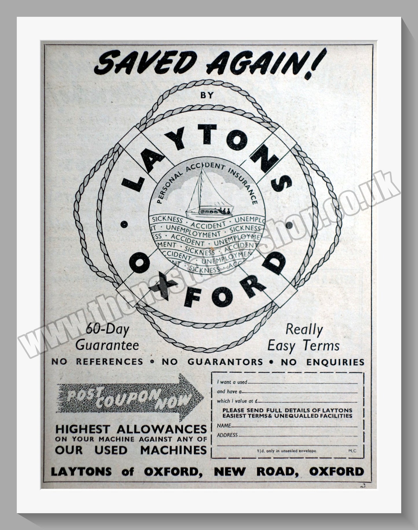 Laytons Of Oxford Motorcycle Dealers. Original Advert 1952 (ref AD57402)