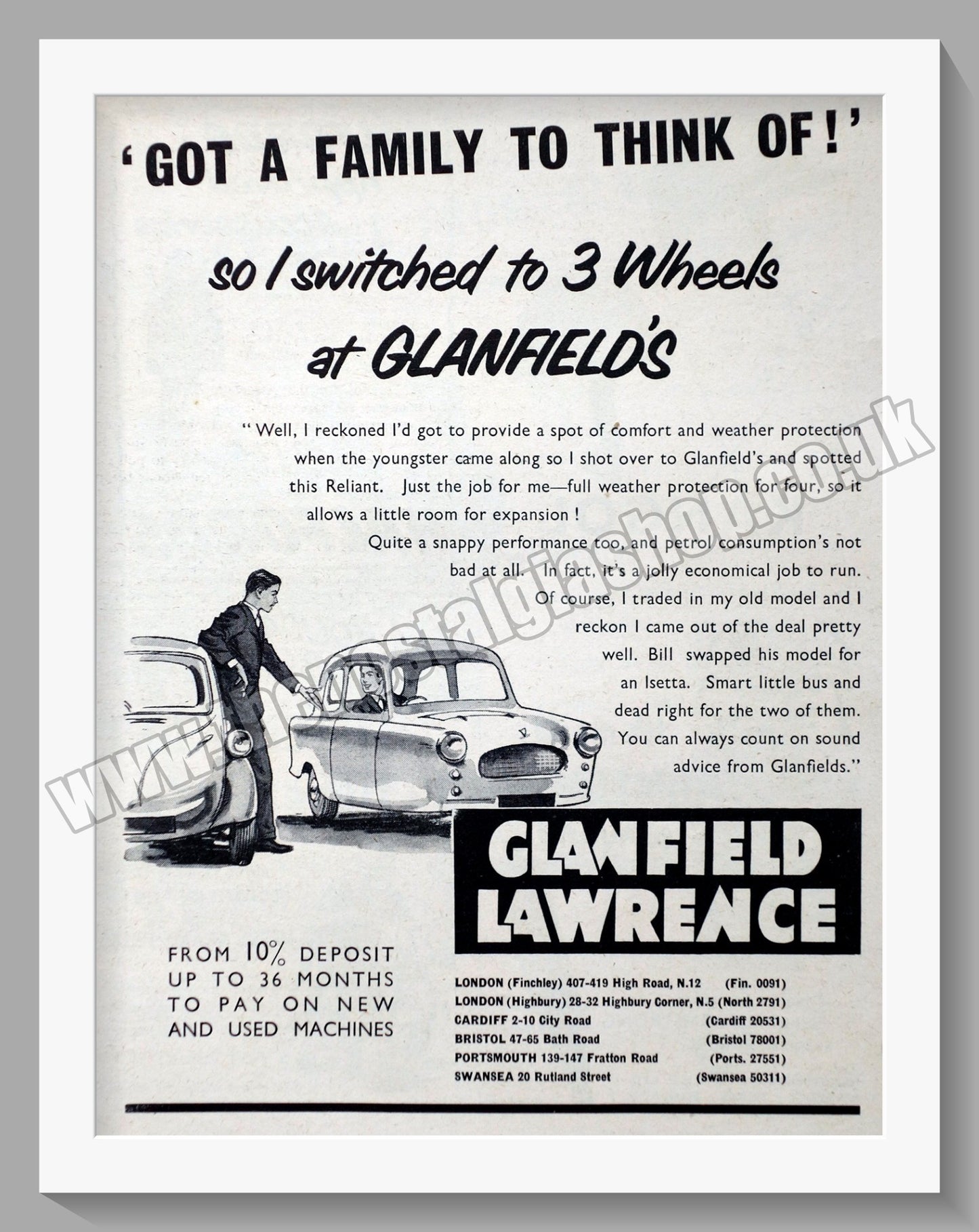 Glanfield Lawrence Motorcycle Dealer. Original Advert 1960 (ref AD57439)