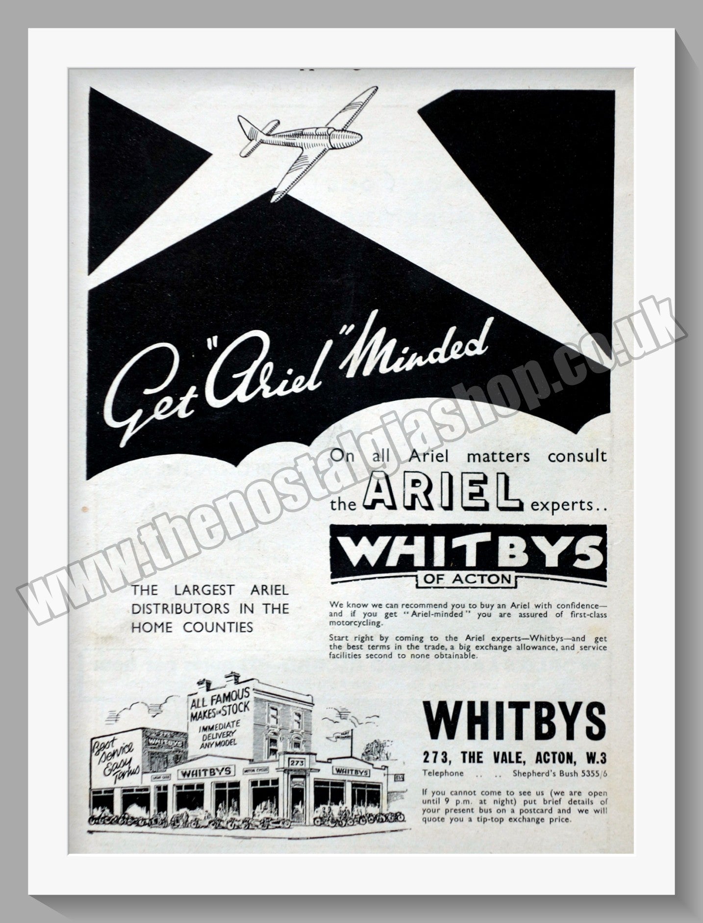 Whitbys Of Acton Motorcycle Dealer. Original Advert 1938 (ref AD57482)