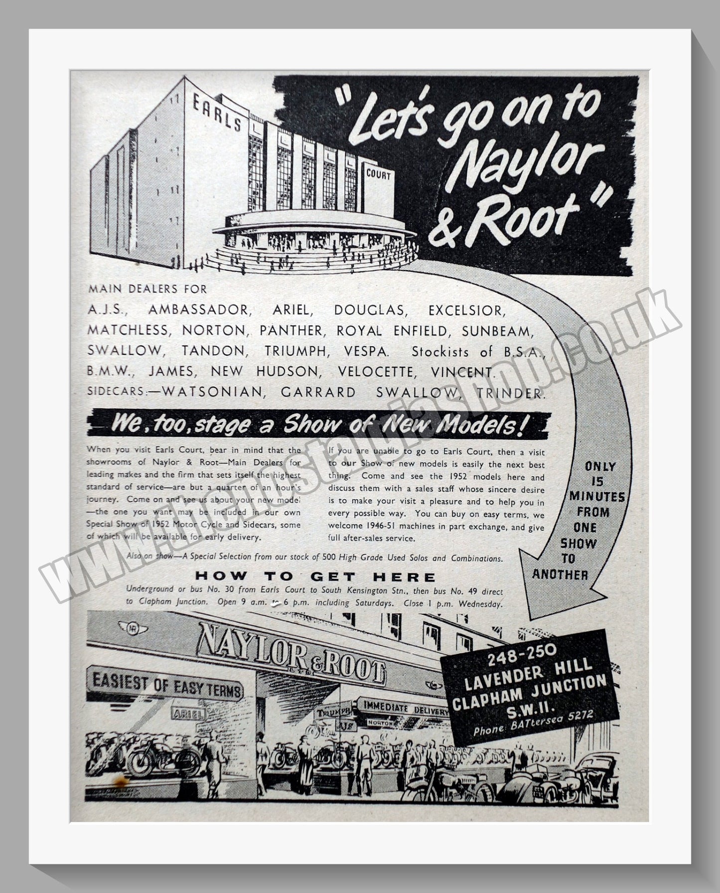 Naylor & Root Ltd Motorcycle Dealer. Original Advert 1951 (ref AD57498)