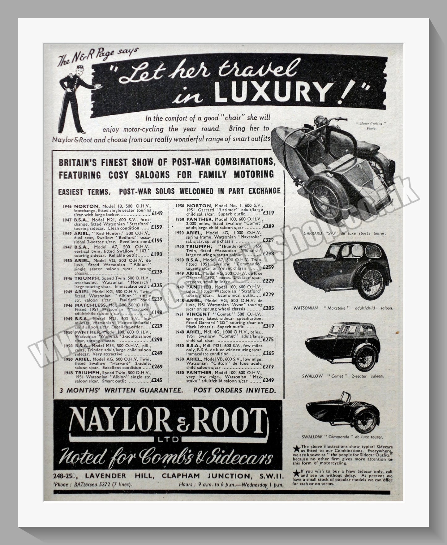 Naylor & Root Ltd Motorcycle Dealer. Original Advert 1951 (ref AD57507)