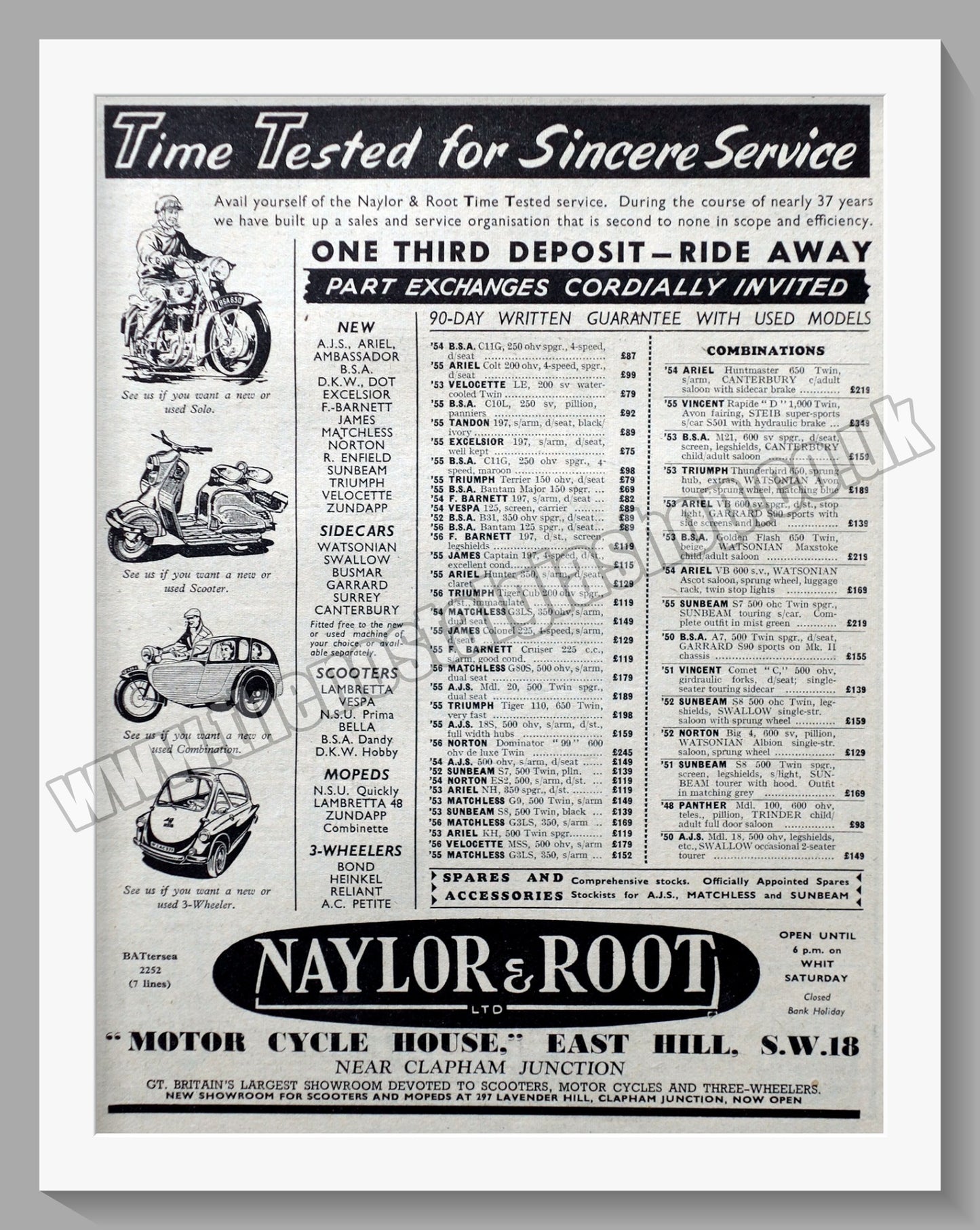 Naylor & Root Ltd Motorcycle Dealer. Original Advert 1957 (ref AD57530)