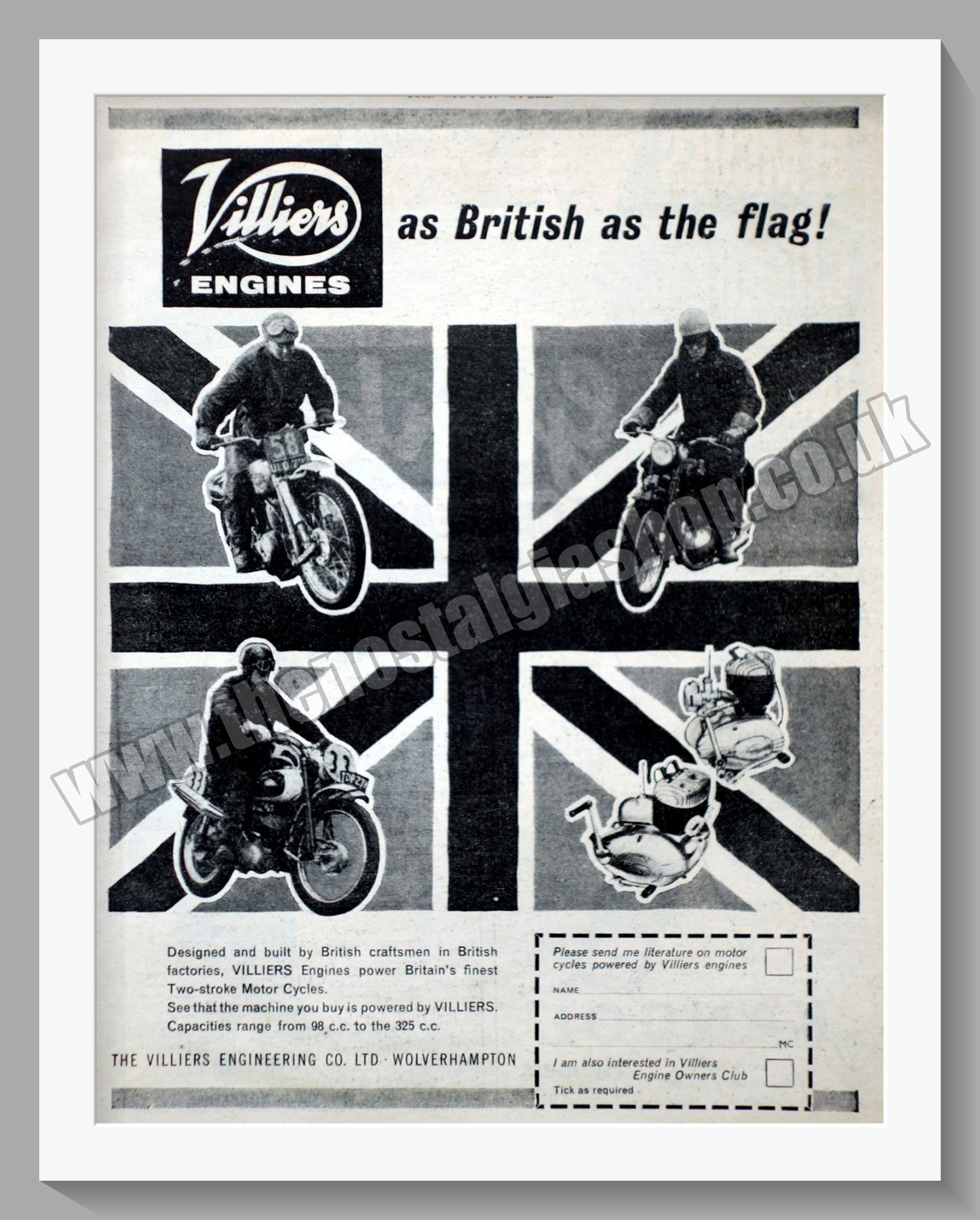 Villiers Motorcycle Engines. Original Advert 1961 (ref AD57591)