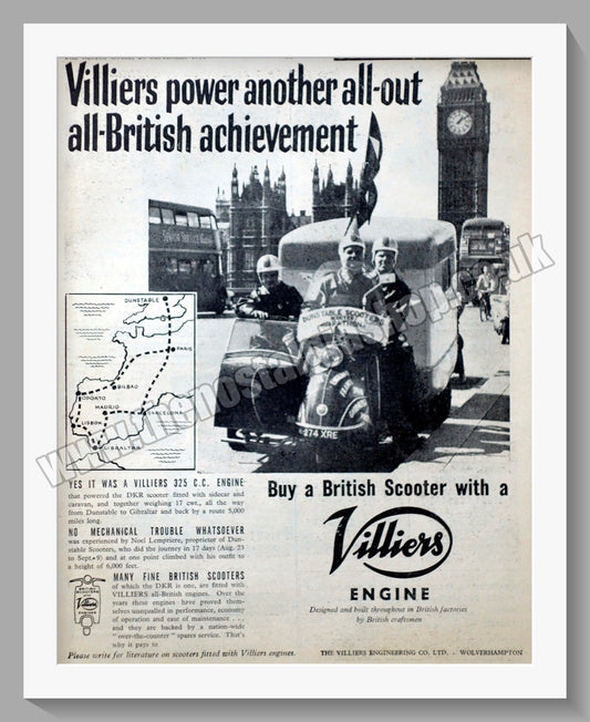 British Scooters with Villiers Engines. 1959 Original Advert (ref AD57594)