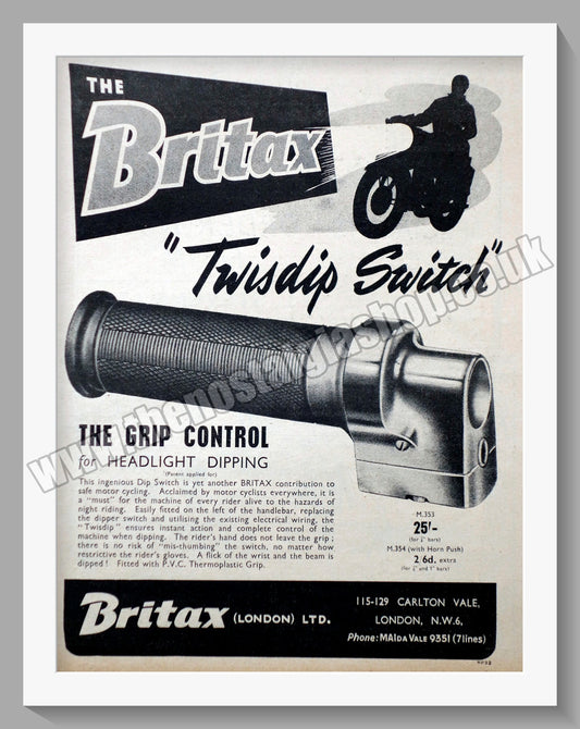 Brittax Twisdip Switch. Original Advert 1954 (ref AD57595)
