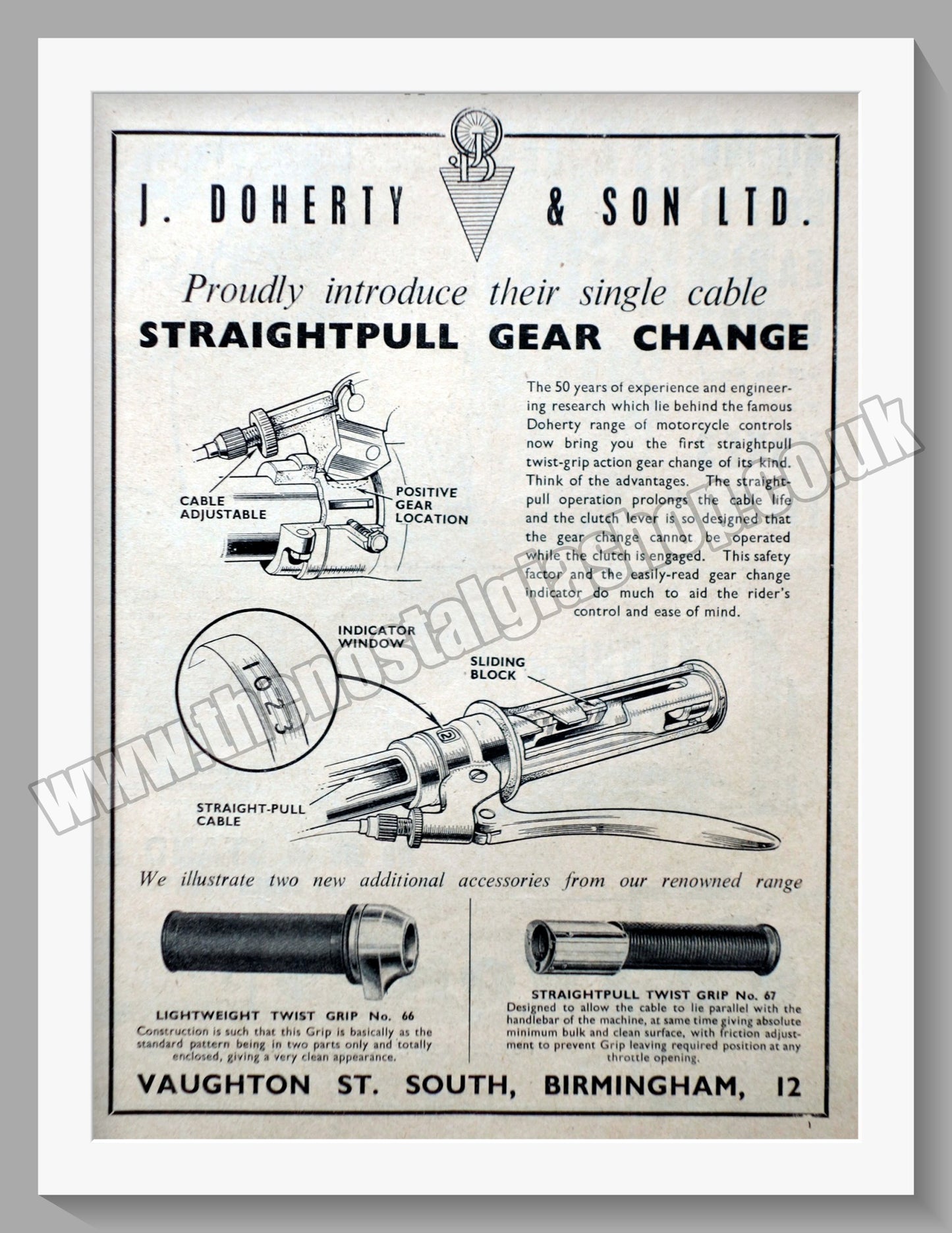 Straightpull Gear Change. Original Advert 1955 (ref AD57596)