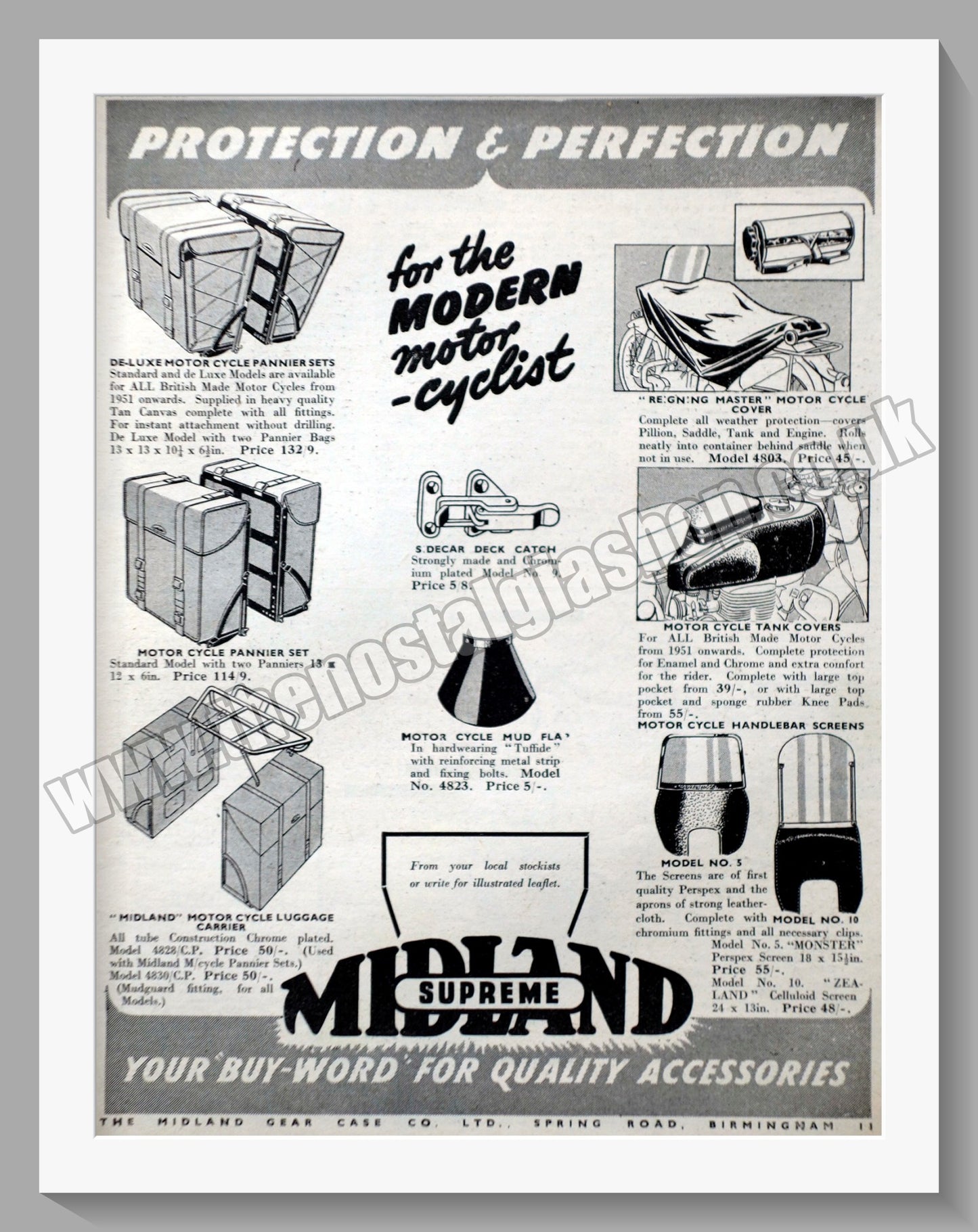 Midland Supreme Motorcycle Pannier Sets. Original Advert 1953 (ref AD57690)