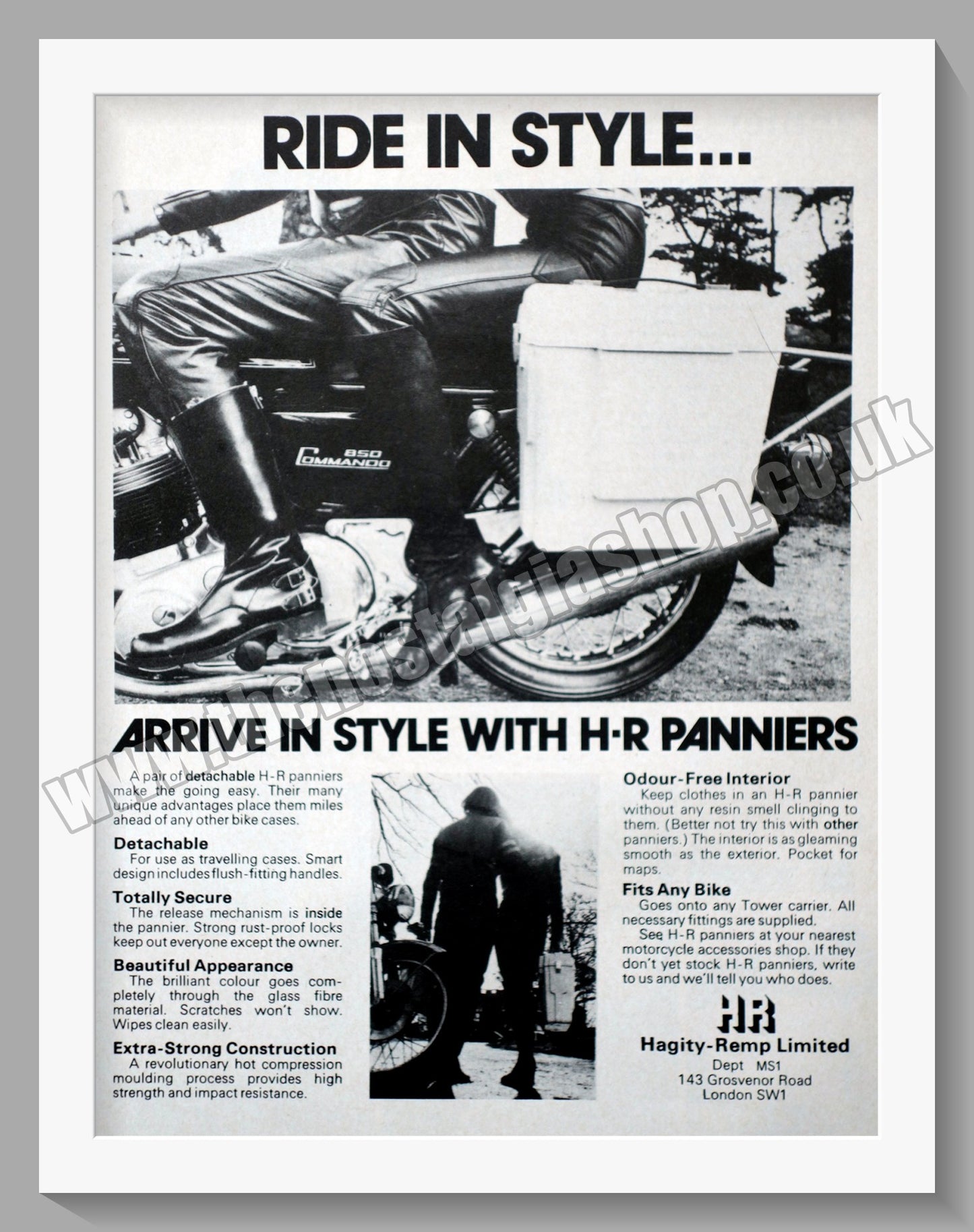 Hagity-Remp Motorcycle Panniers. Original Advert 1974 (ref AD57693)