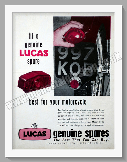 Lucas Motorcycle Tail Lights. Original Advert 1964 (ref AD57737)