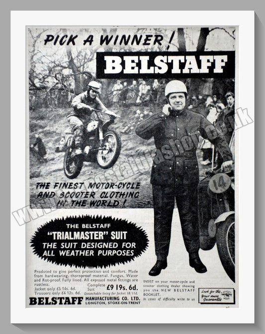 Belstaff Motorcycle Clothing. Original Advert 1959 (ref AD57629)