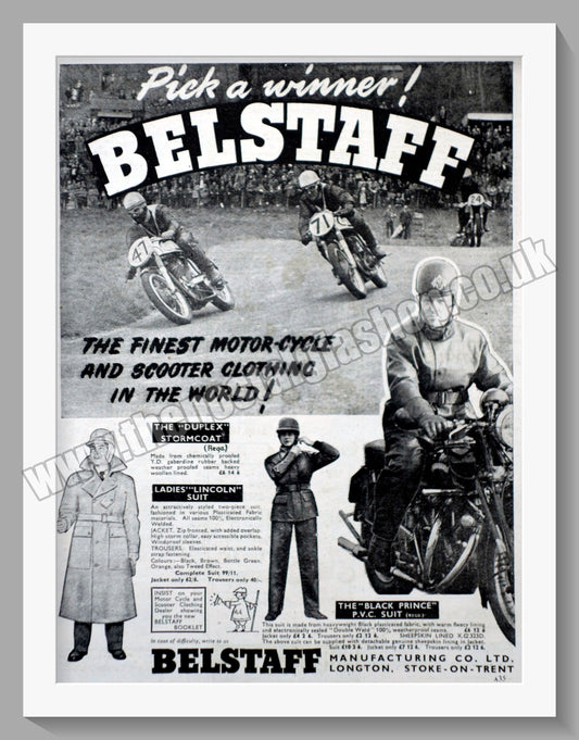 Belstaff Motorcycle Clothing. Original Advert 1960 (ref AD57630)