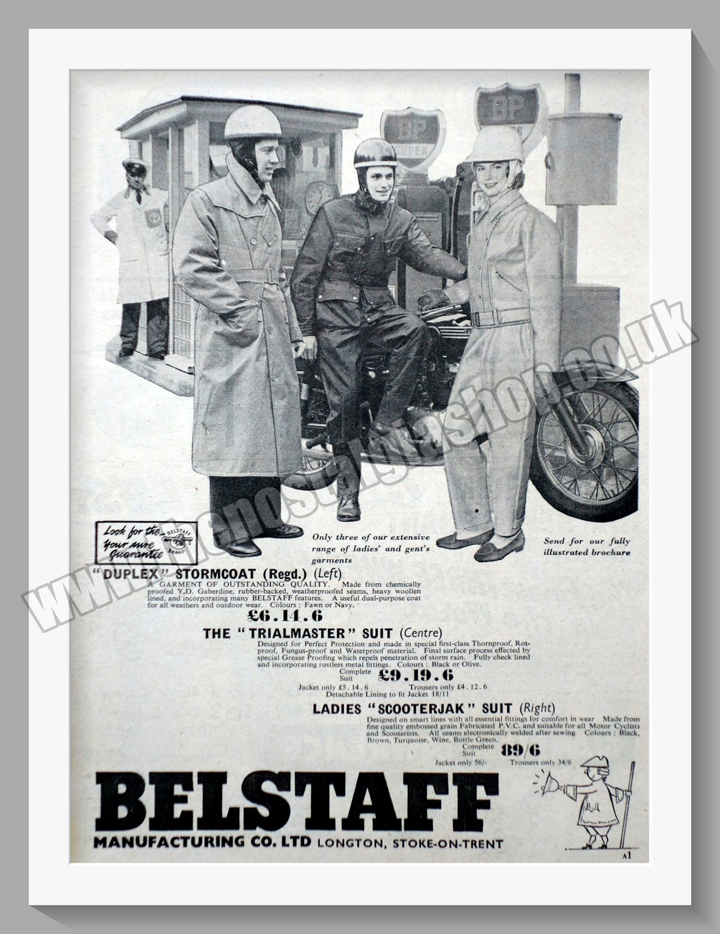Belstaff Motorcycle Clothing. Original Advert 1959 (ref AD57632)