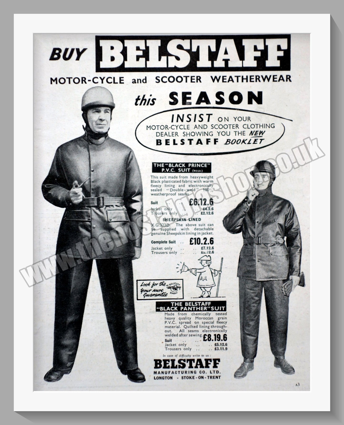 Belstaff Motorcycle Clothing. Original Advert 1959 (ref AD57633)