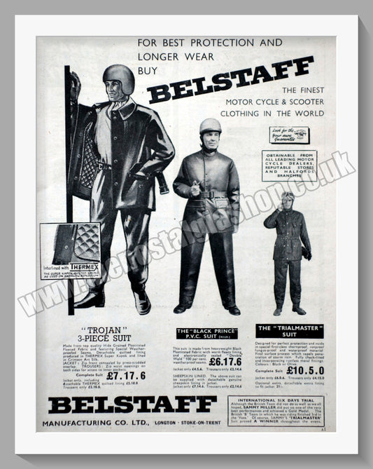 Belstaff Motorcycle Clothing. Original Advert 1961 (ref AD57636)