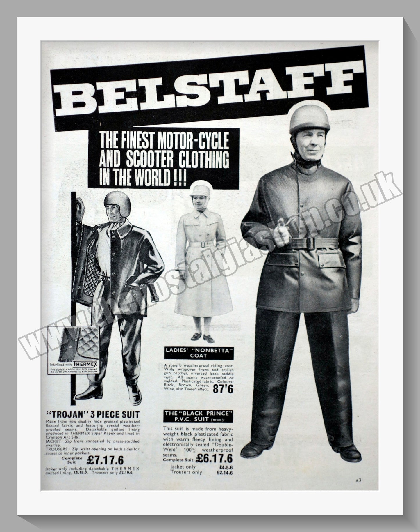 Belstaff Motorcycle Clothing. Original Advert 1961 (ref AD57637)