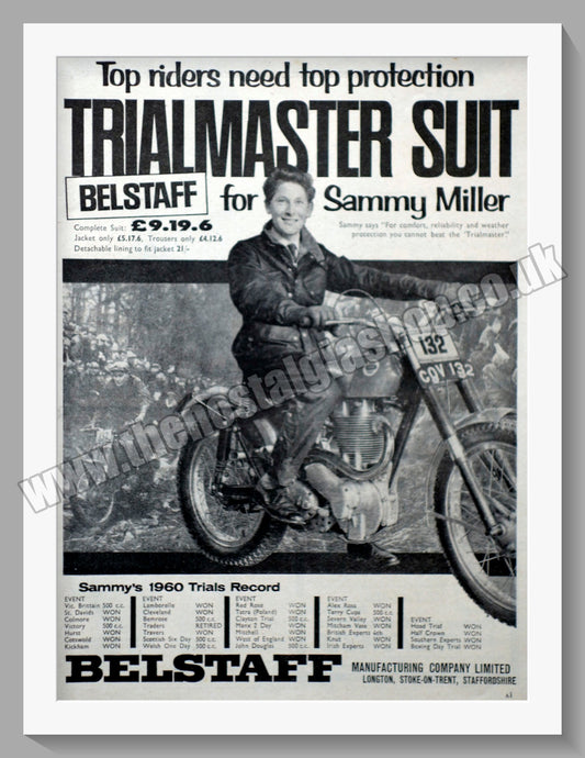 Belstaff Motorcycle Clothing. Original Advert 1961 (ref AD57638)