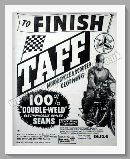 Belstaff Motorcycle Clothing. Double Original Advert 1958 (ref AD57645)