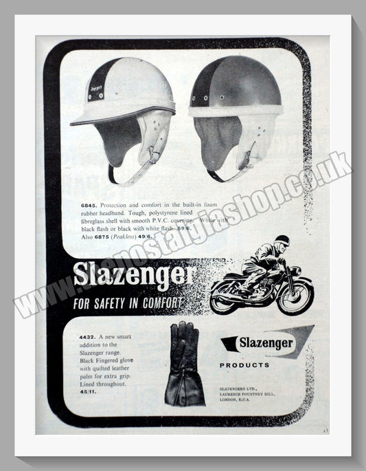 Slazenger Motorcycle Clothing. Original Advert 1960 (ref AD57656)