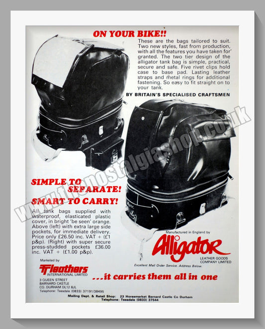 Alligator Motorcycle Leathers . Original Advert 1979 (ref AD57663)