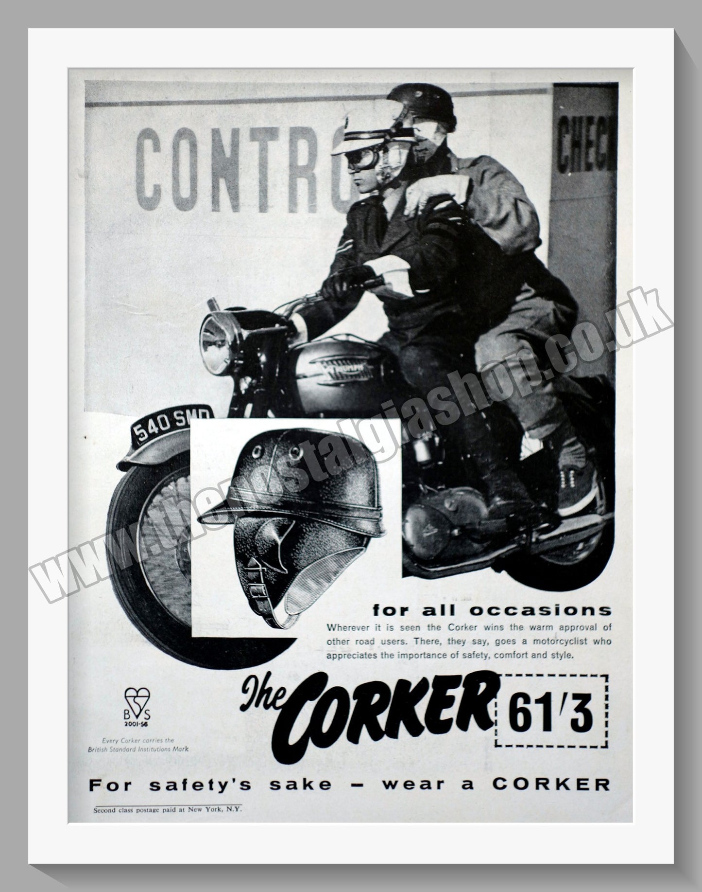 Corker Motorcycle Helmet. Original Advert 1959 (ref AD57664)