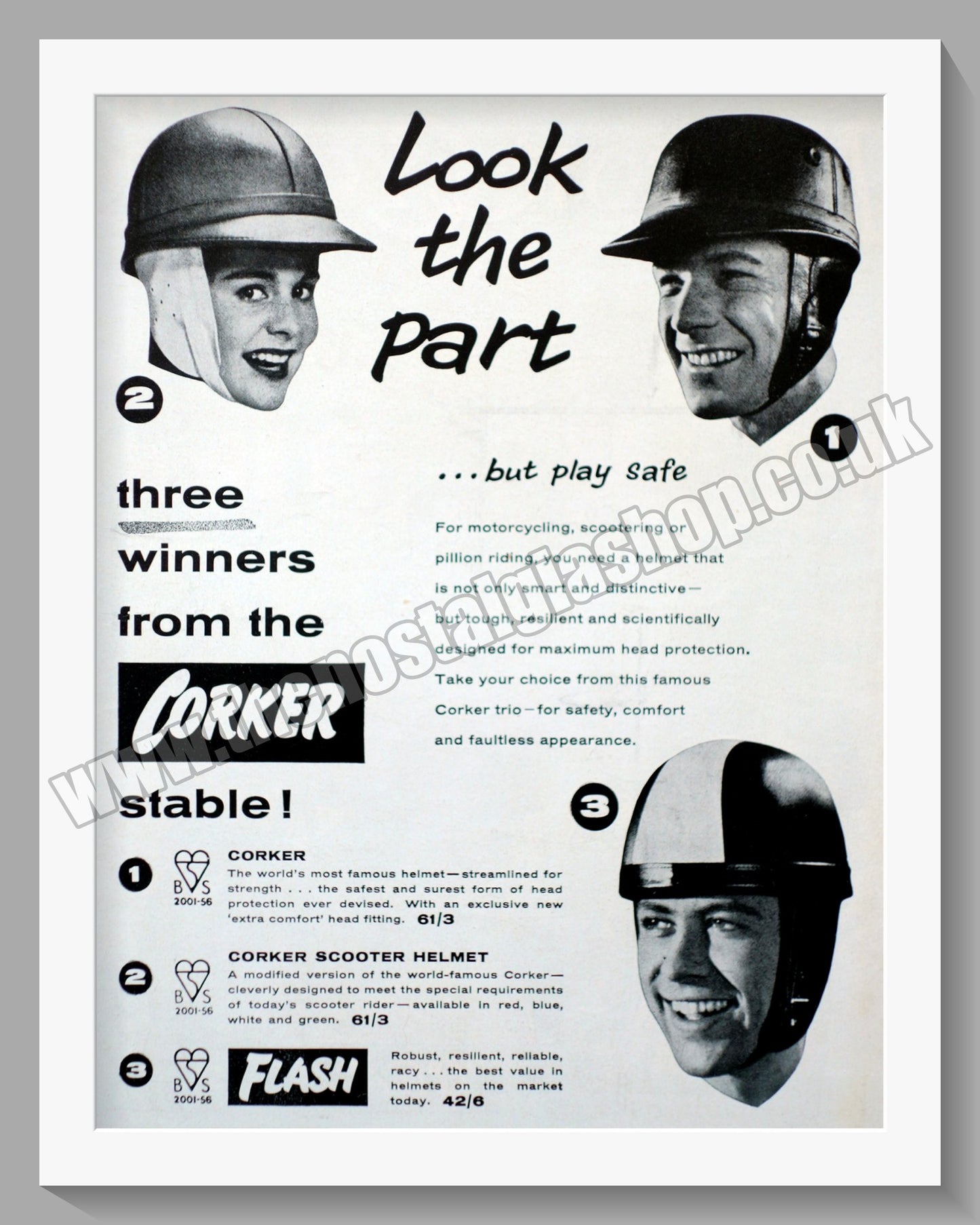 Corker Motorcycle Helmet. Original Advert 1959 (ref AD57666)