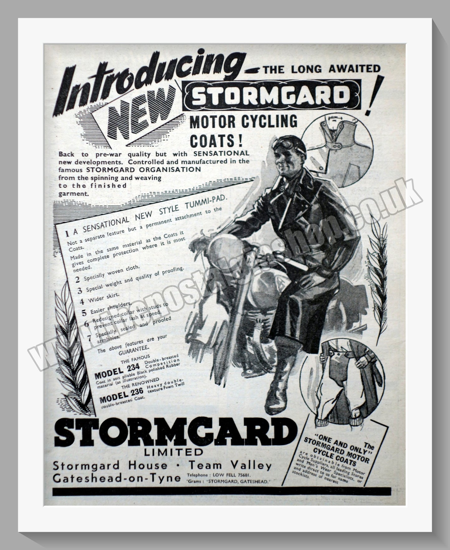 Stormgard Motorcycling Coats. Original Advert 1951 (ref AD57741)