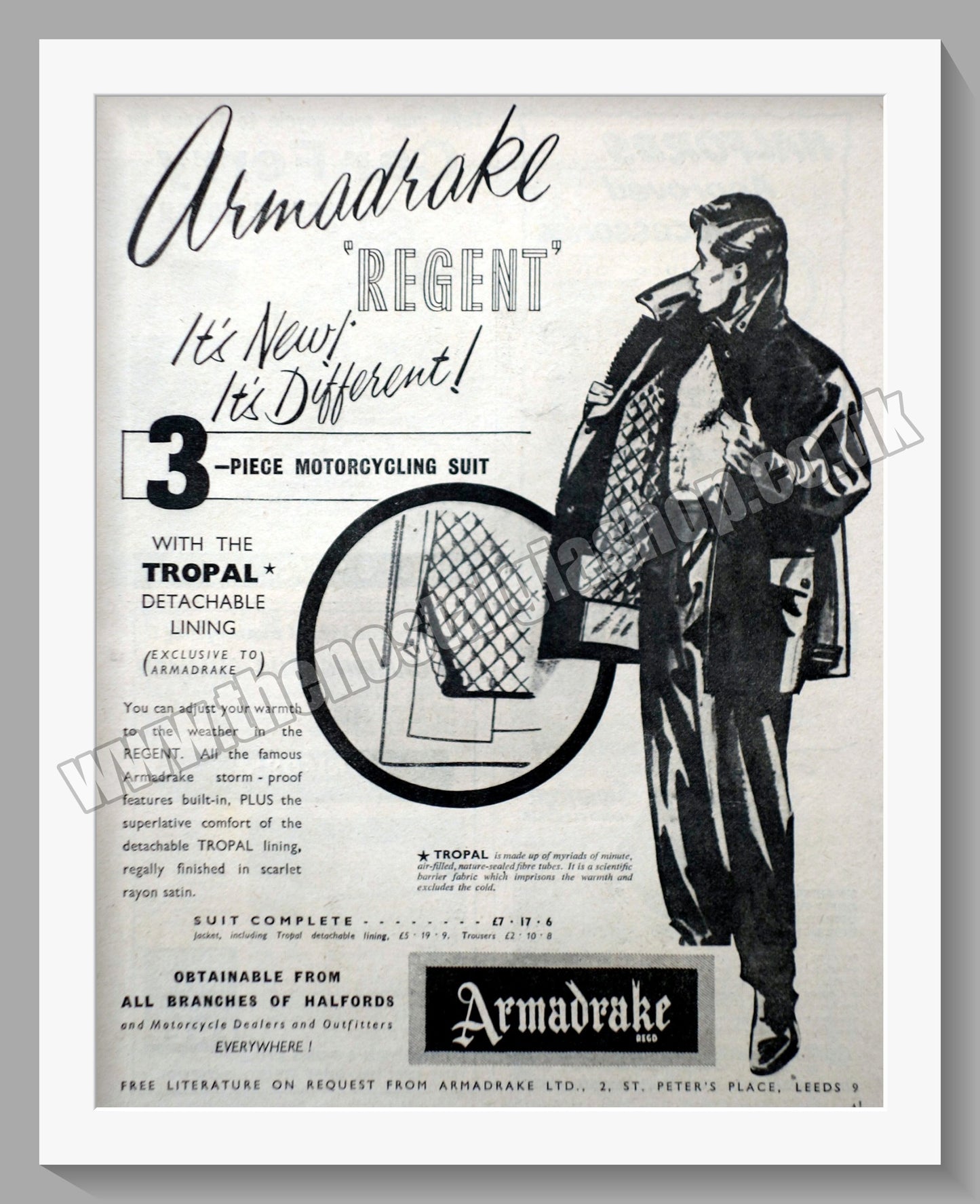 Armadrake Motorcycle Clothing. Original Advert 1960 (ref AD57744)